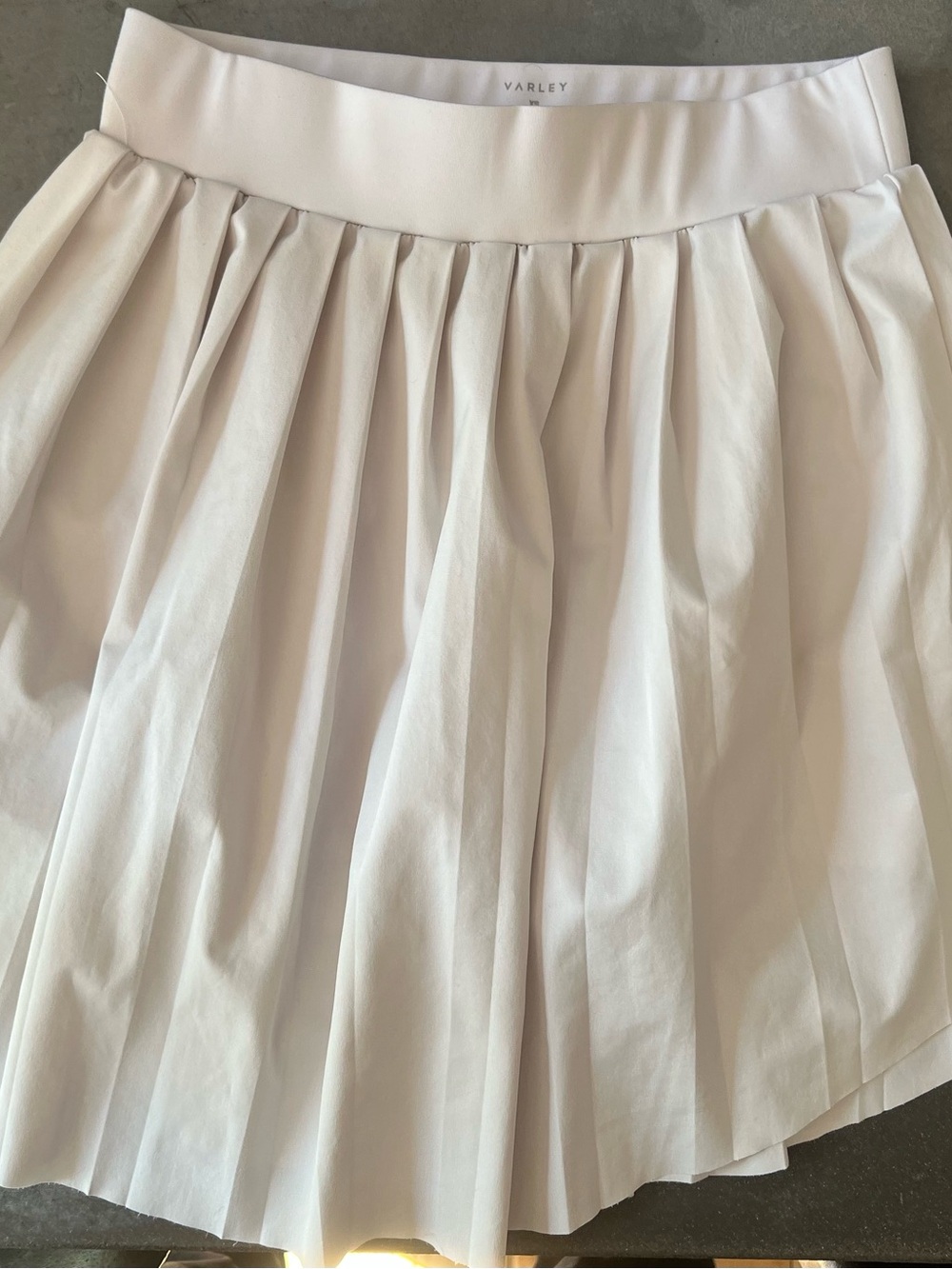 Varley Melody Cream Pleated Circle Skirt